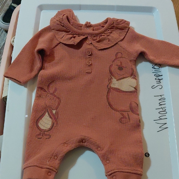 Adorable Winnie The Pooh Rust Color Romper - Picture 1 of 1